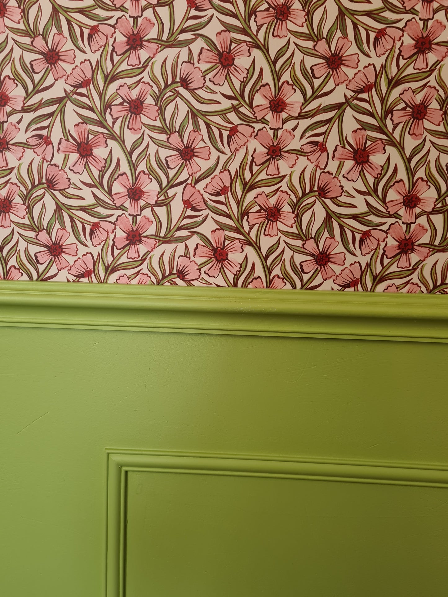 Papier peint gris d'été - Douce Inde - Rose