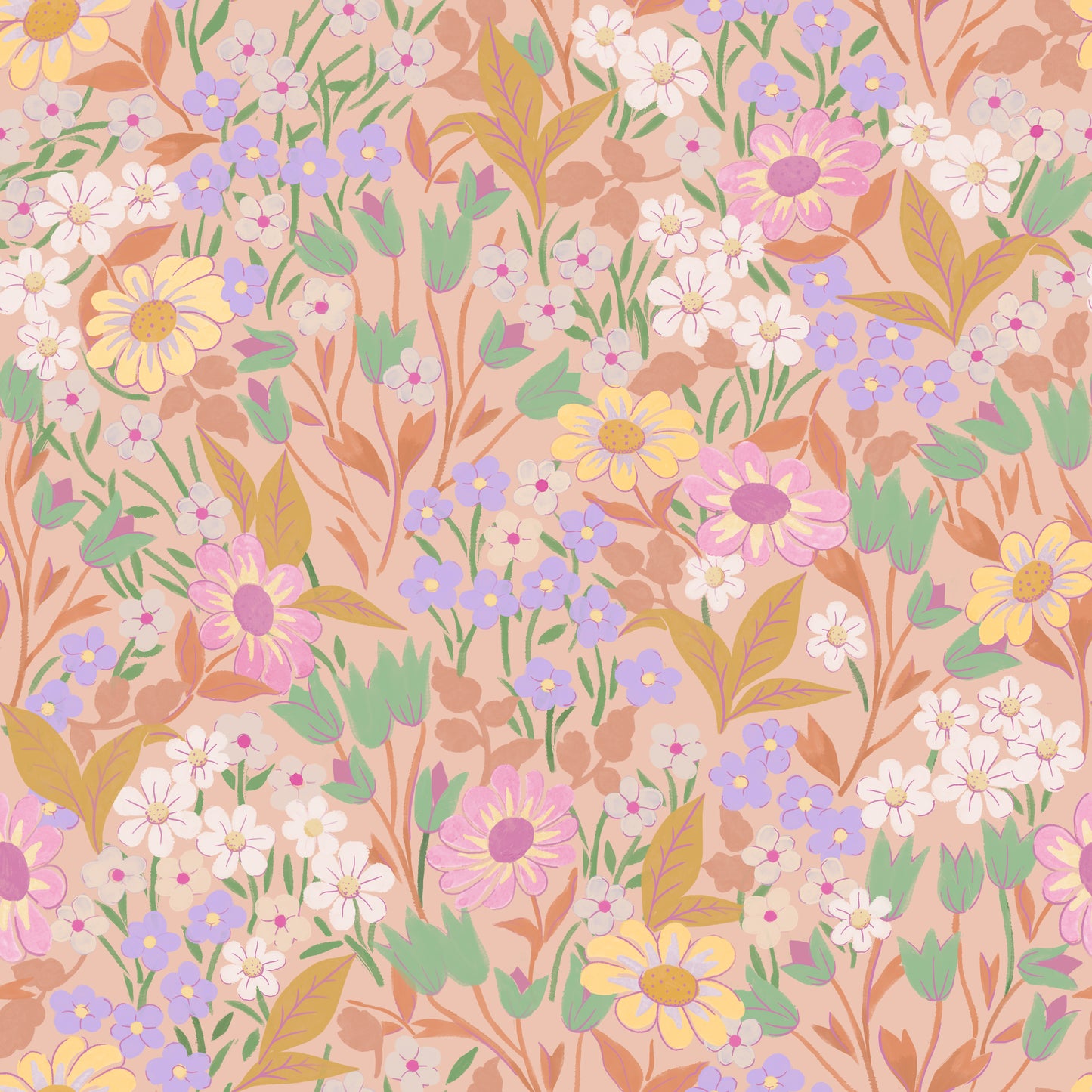 Summer Gray Wallpaper - Lola - Apricot