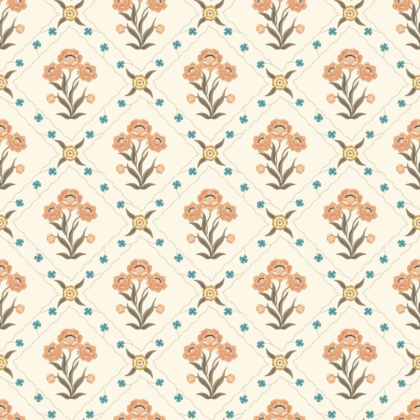 Peel & Stick Wallpaper - Floral Trellis - Apricot
