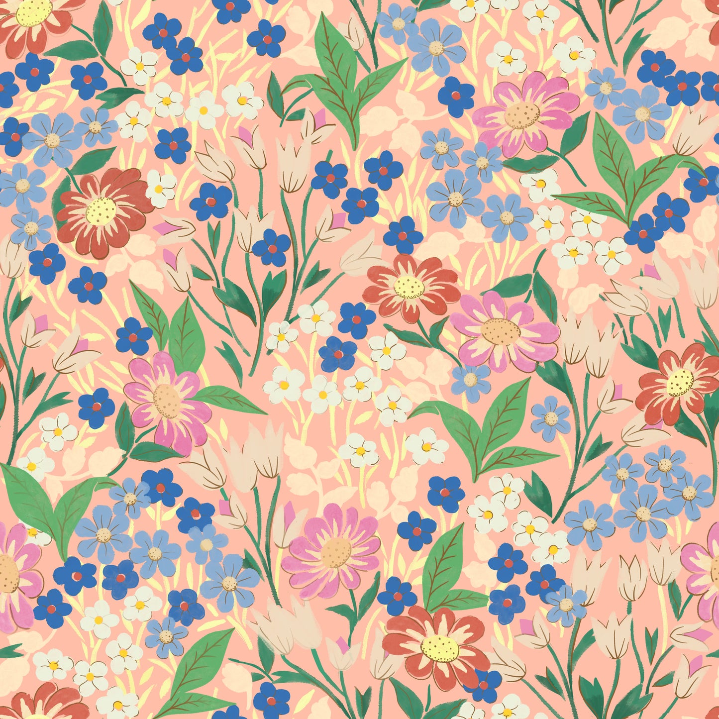 Summer Gray Wallpaper - Lola - Peach