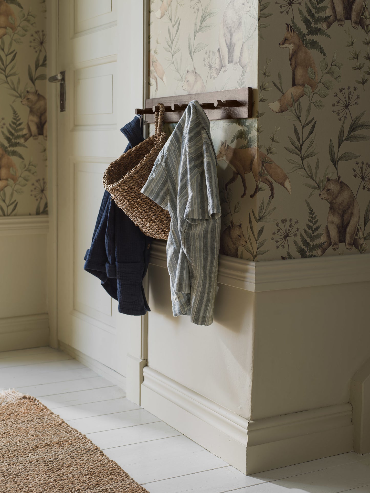 Papier peint pour chambre d'enfant - Forêt sauvage beige