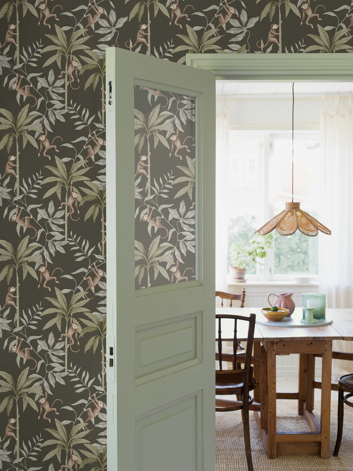 Borastapeter Wallpaper - Jungle Friends - Dark Green