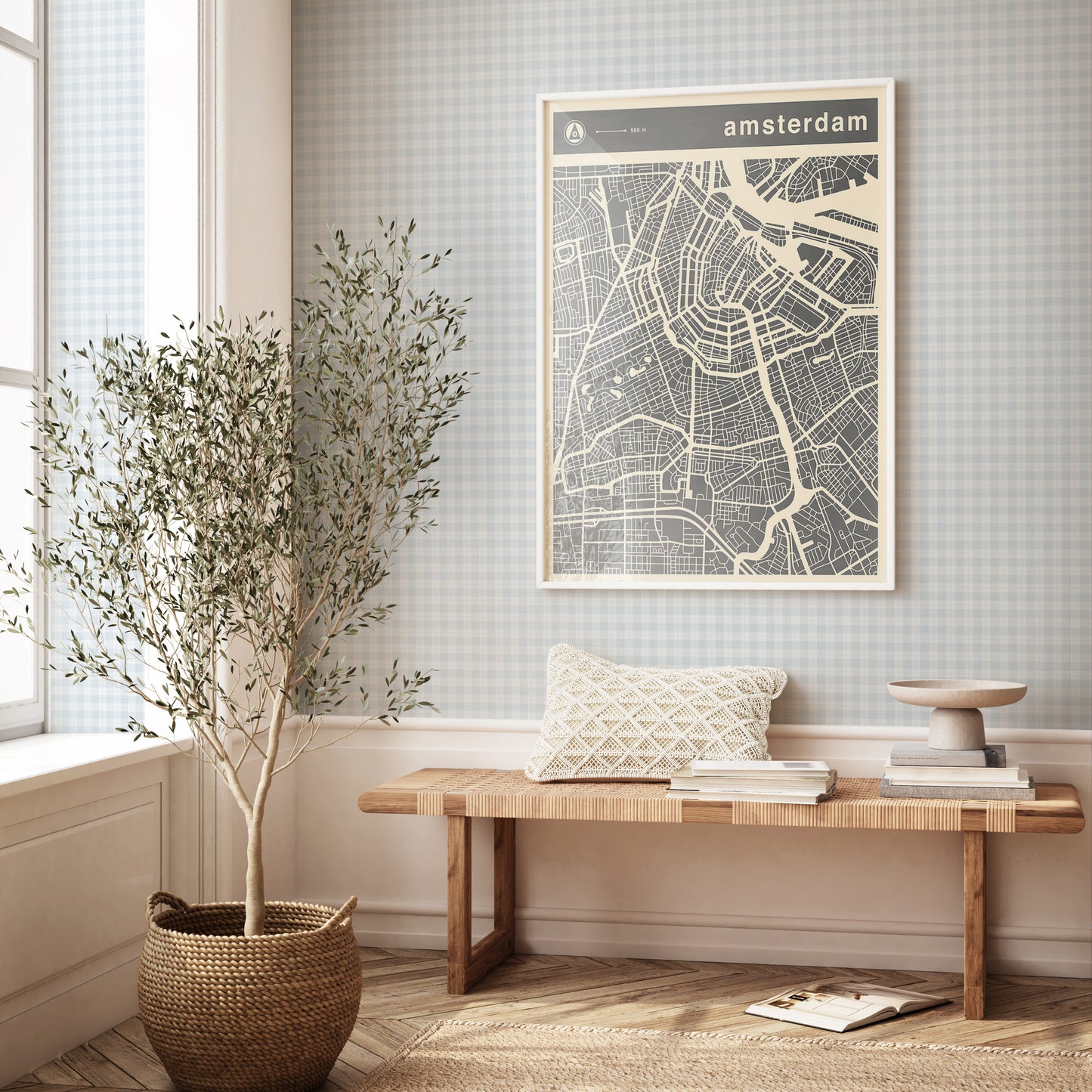 Wallpaper Checks - Kontroller - Blue