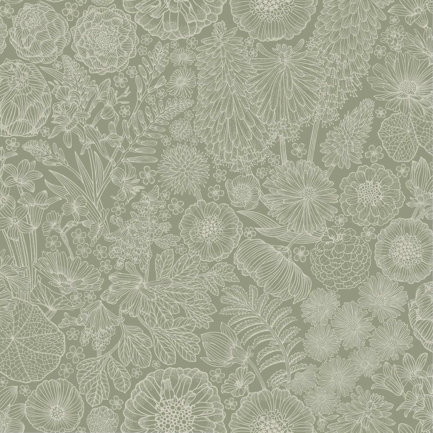 Papier peint gris d'été - août - vert