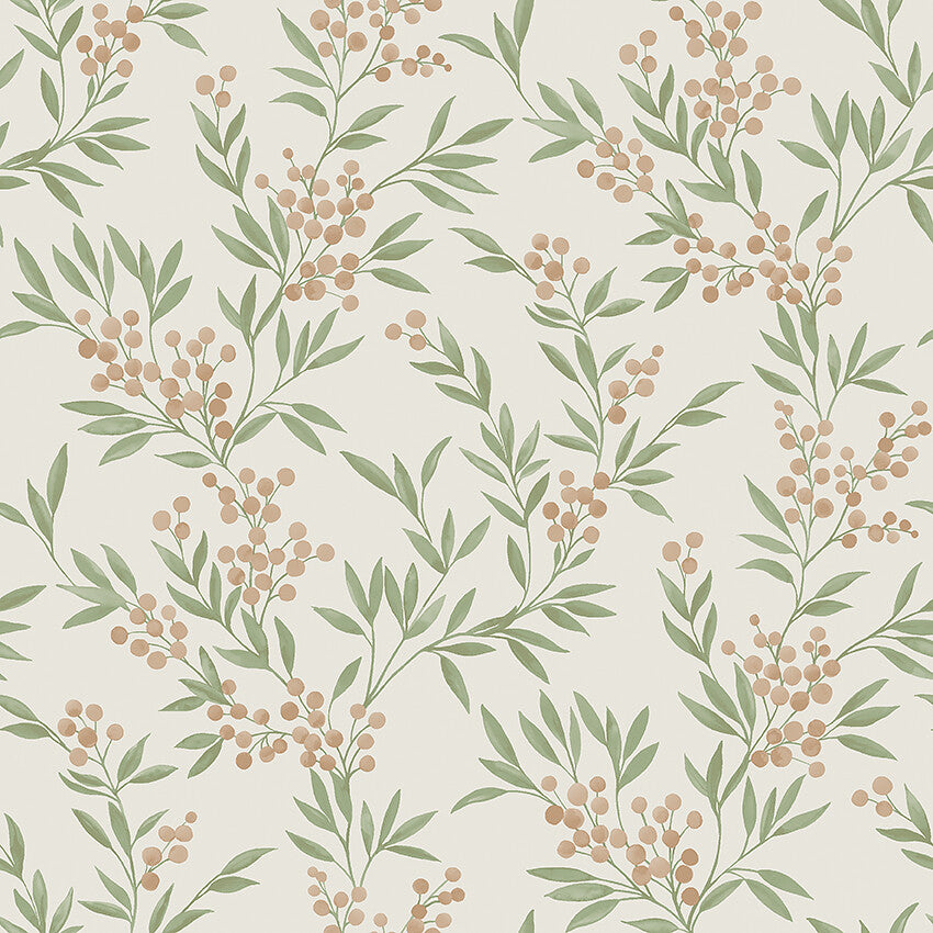 Borastapeter Wallpaper - Forest Berries 4714 - Red and Verdant Green