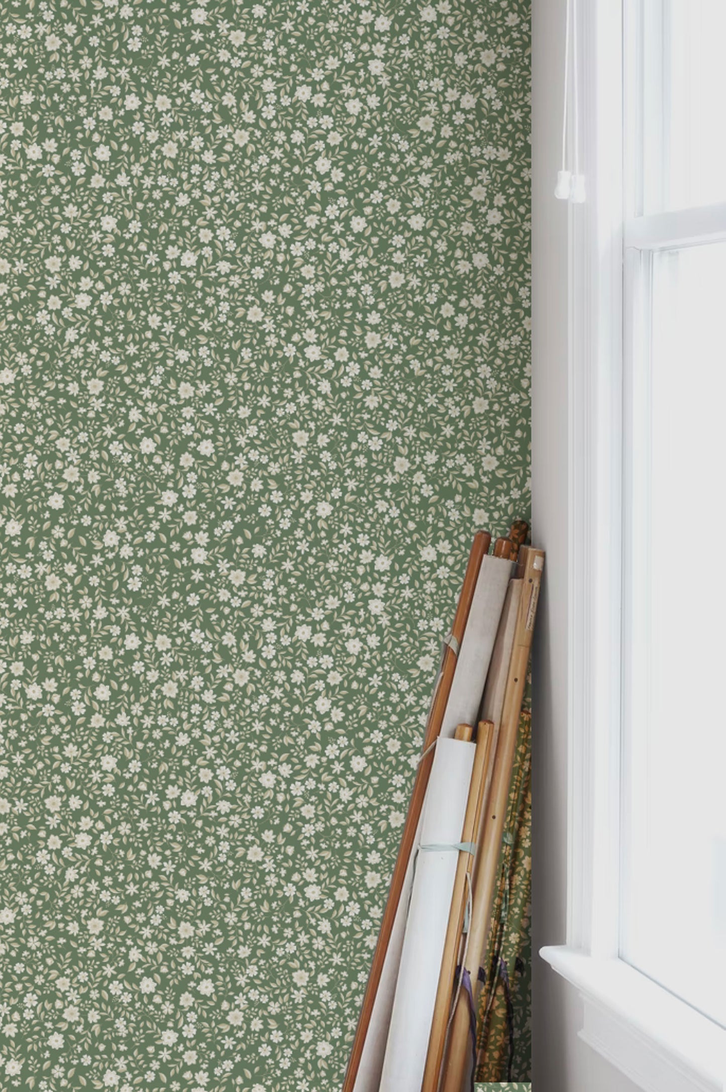 Papier peint gris d'été - Freja - Pâturage
