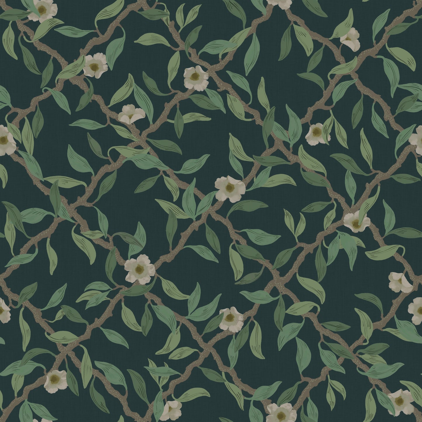 Summer Gray Wallpaper - Espalier - Midnight blue
