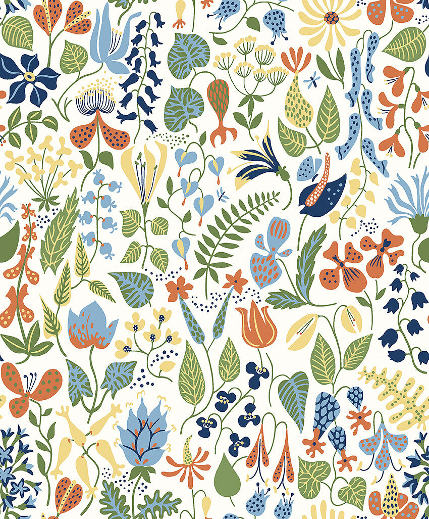 Papier peint Borastapeter - Herbier Stig Lindberg - Blanc