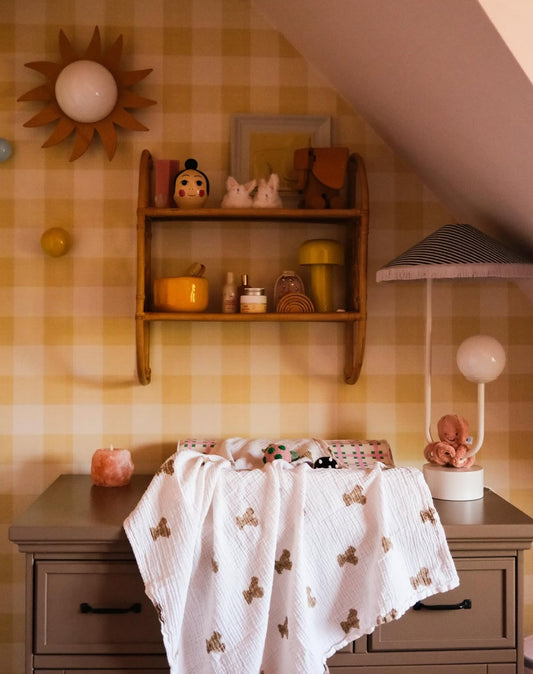 Wallpaper Checks - Linen - Yellow