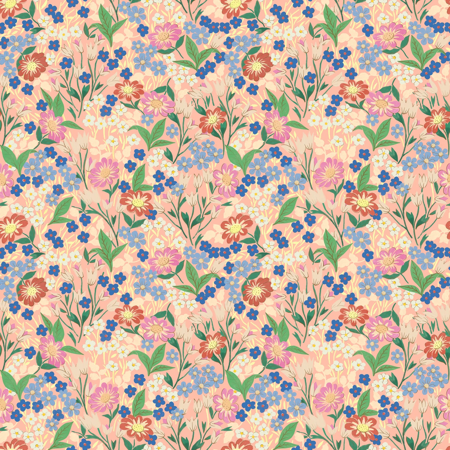 Summer Gray Wallpaper - Lola, Petit - Peach