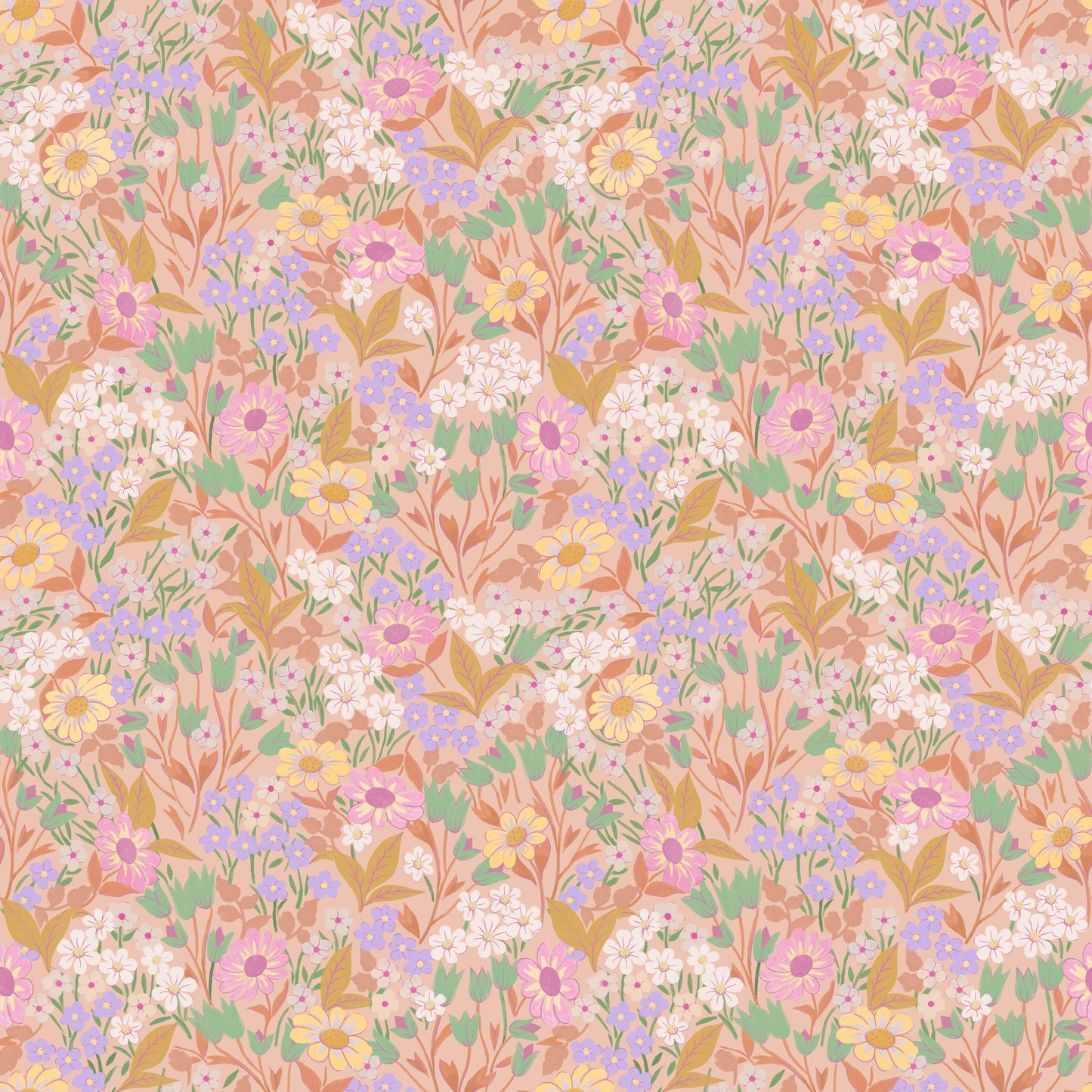 Summer Gray Wallpaper - Lola, Petit - Apricot