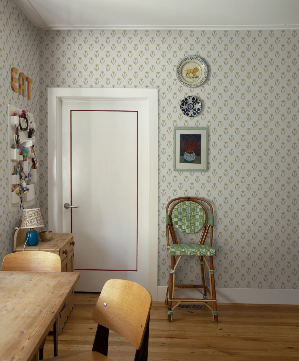 Papier peint Sandberg - Maskrosen, vert printemps