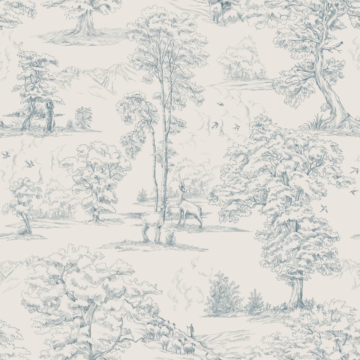 Sandberg Wallpaper - Montfort Indigo Blue