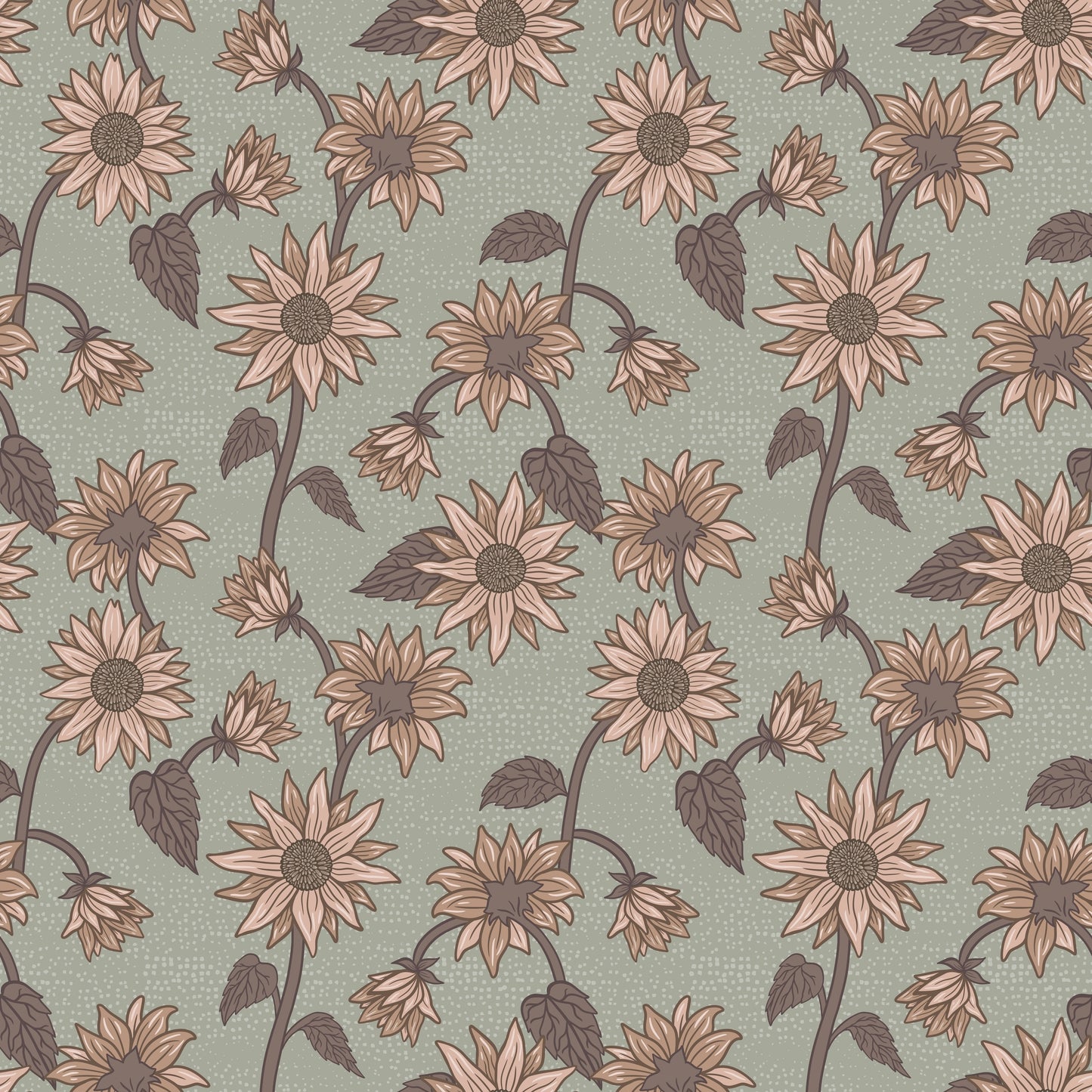Summer Gray Wallpaper - Sunflowers - Green