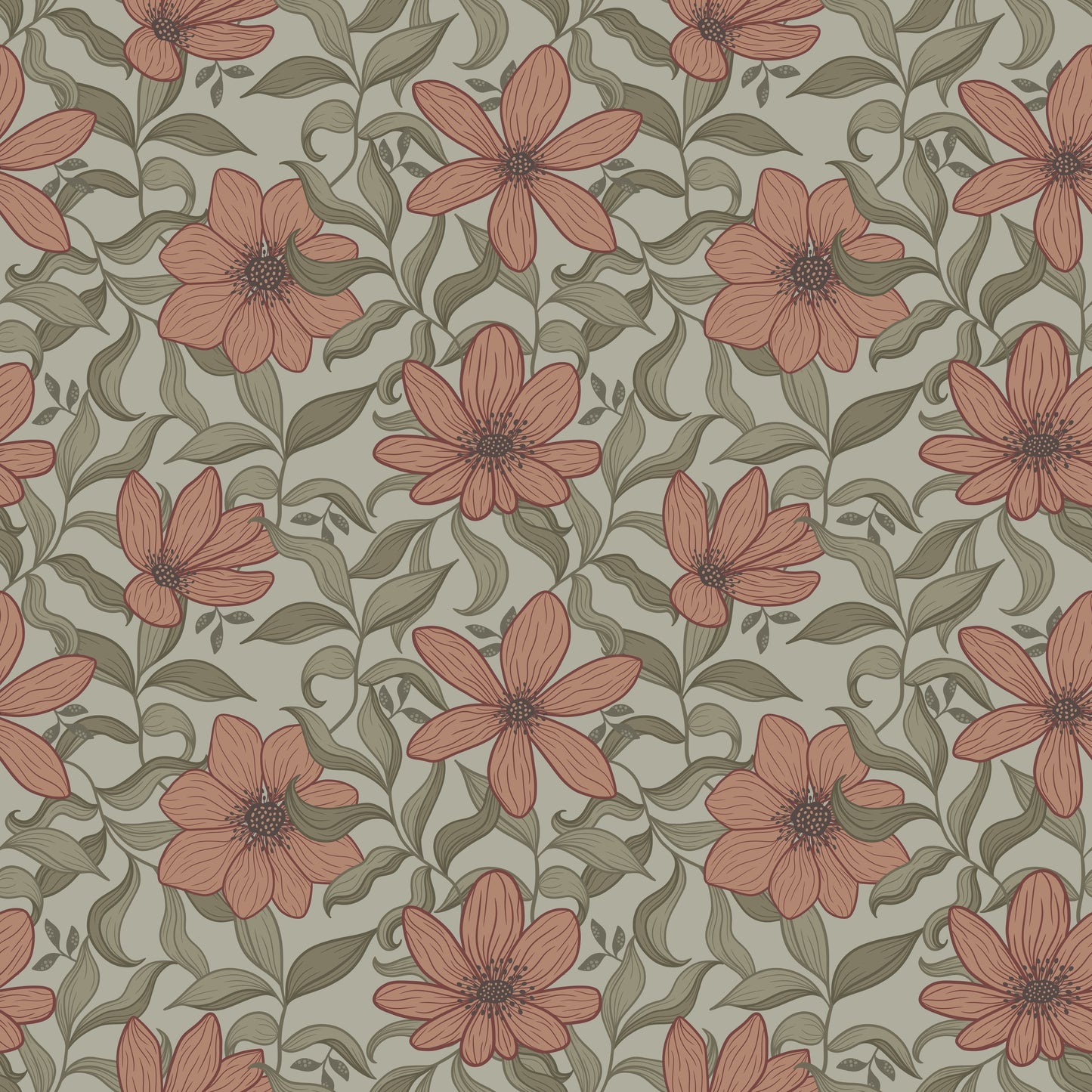 Papier peint gris d'été - Fredrik - Ruby