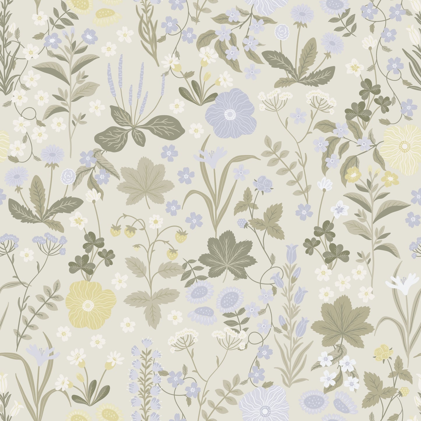 Papier peint gris d'été - Blomstre - Brume