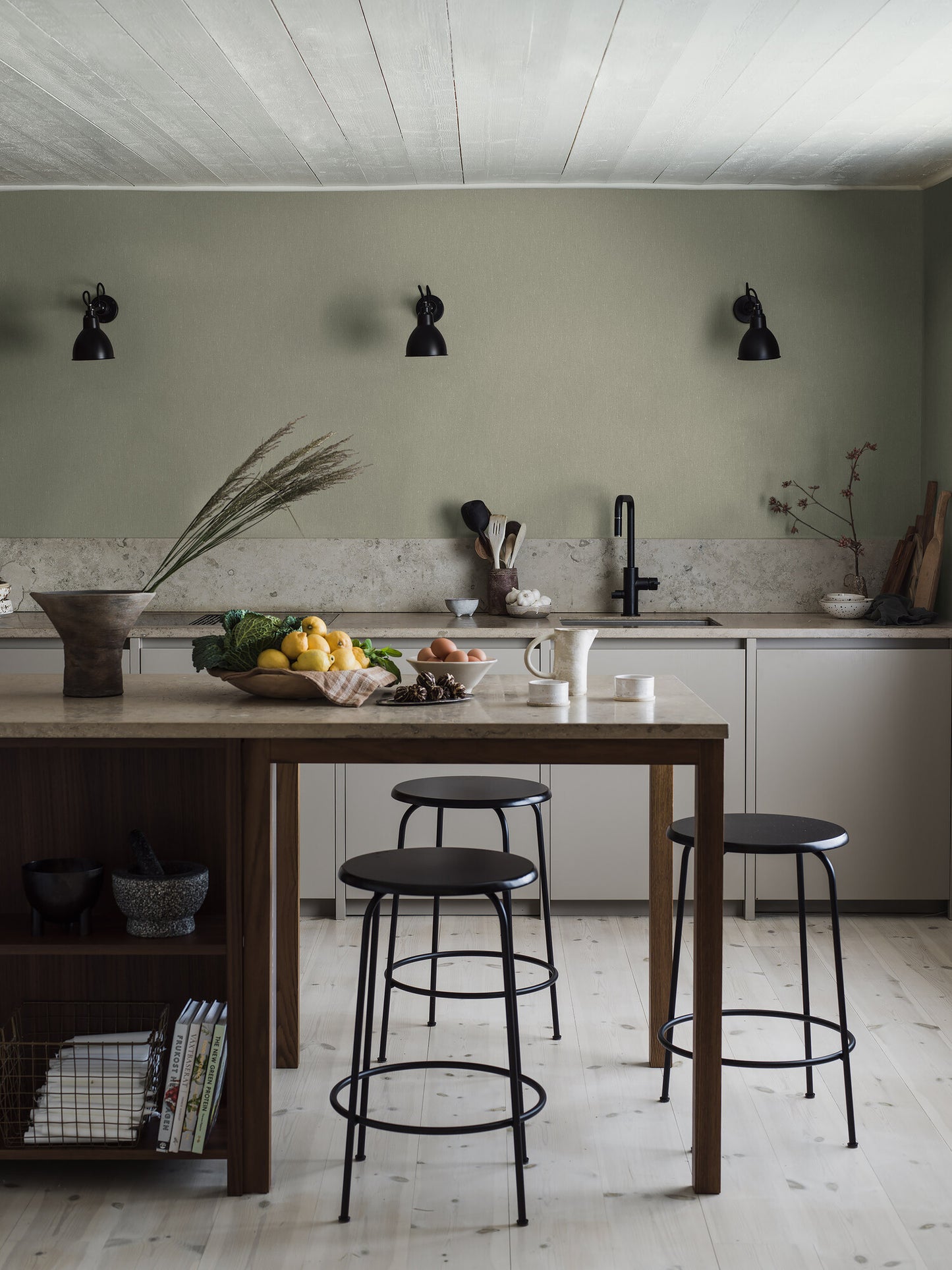 Papier peint Borastapeter - Lin - Olive doux