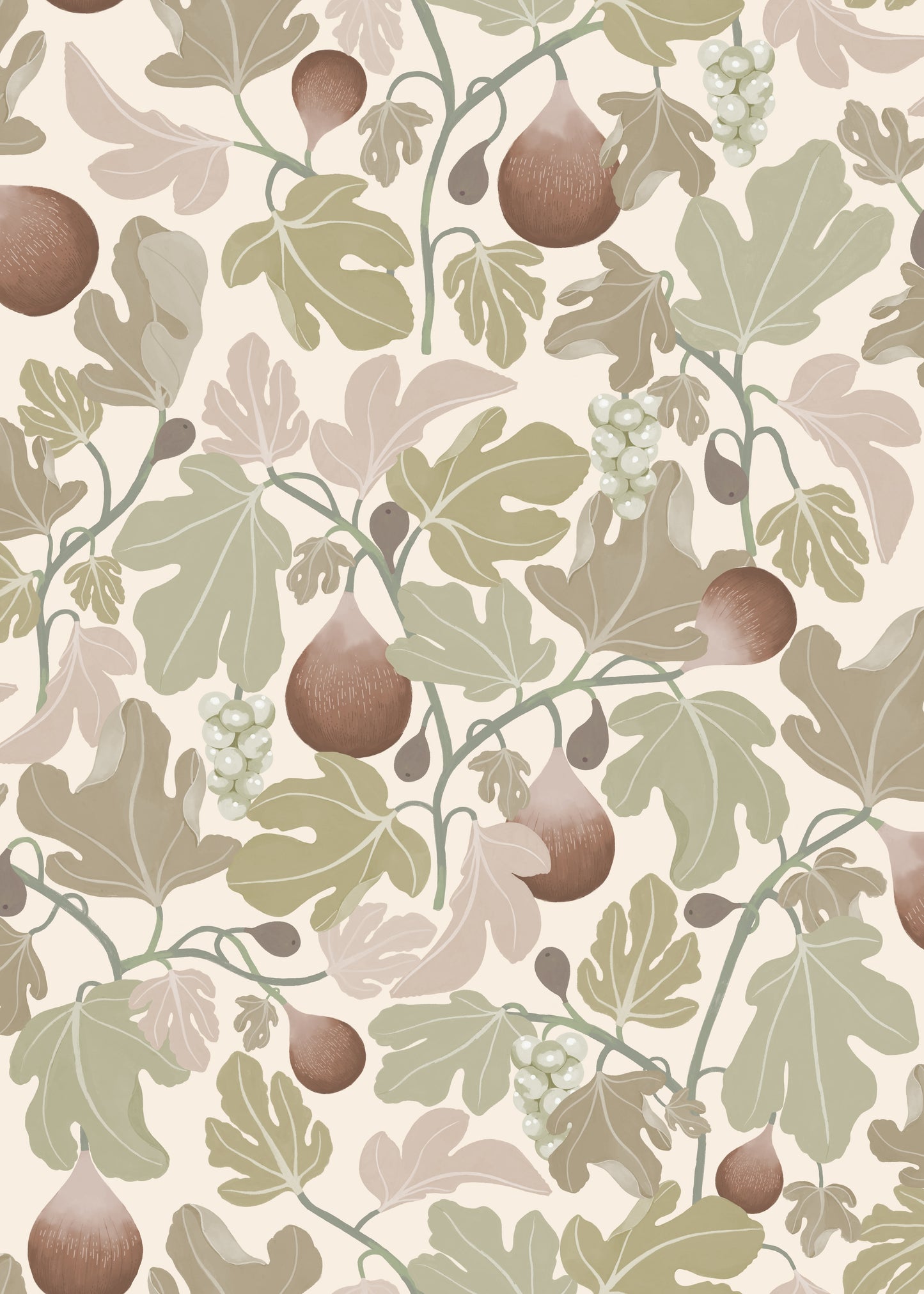 Papier peint autocollant - Figues - Beige