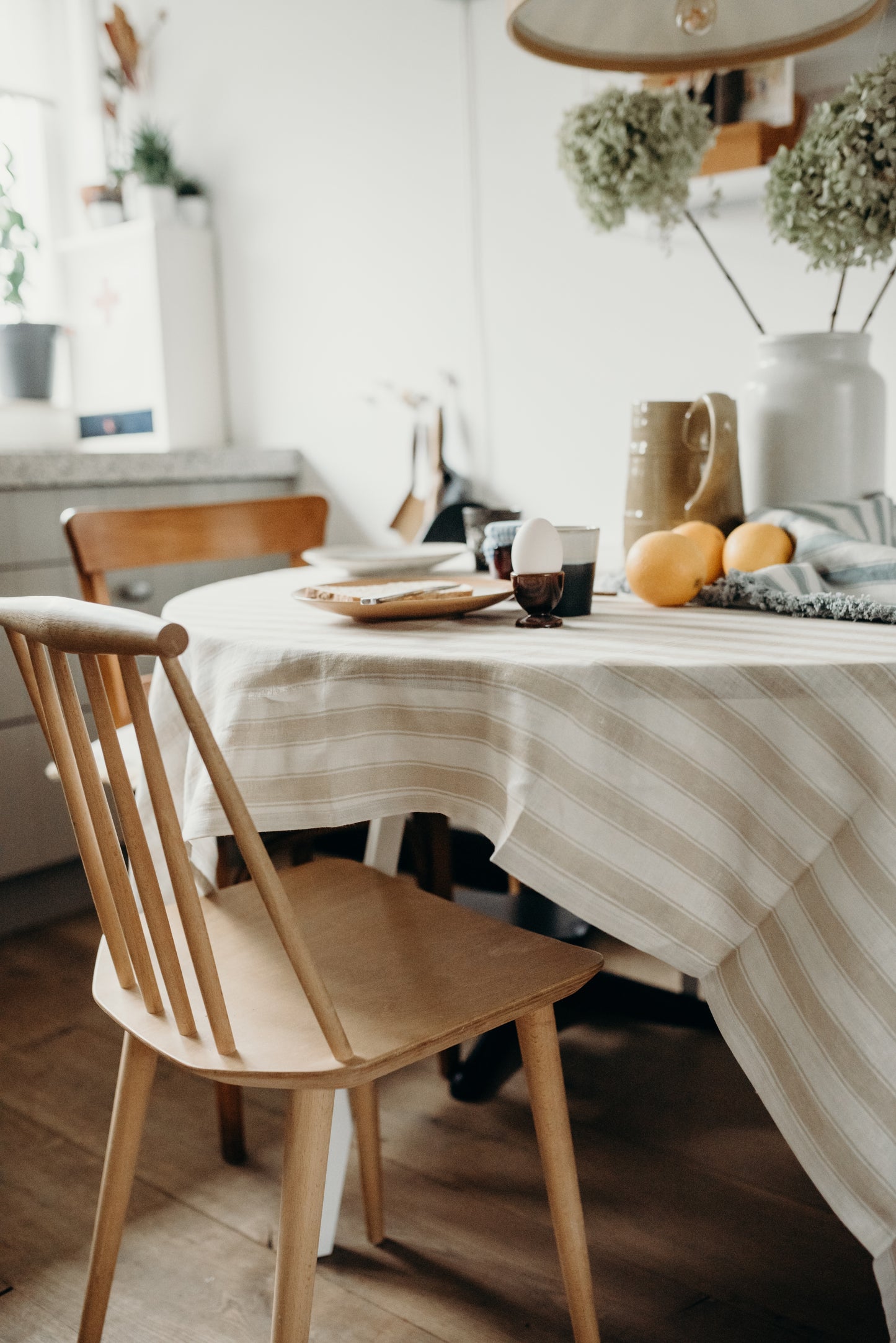 Nappe en lin - Summer Gray - Rayures