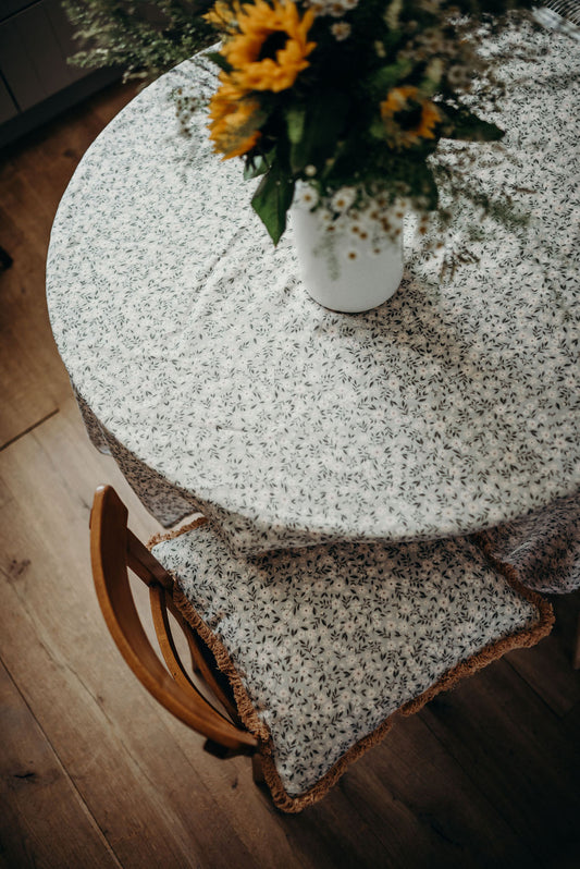 Linen Table Cloth - Summer Gray - Freja Meadow