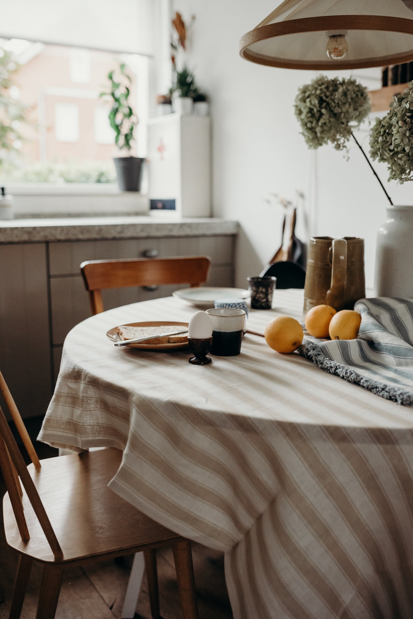 Nappe en lin - Summer Gray - Rayures