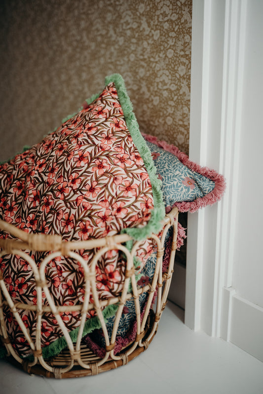 Linen Cushion Cover - Summer Gray - Sweet India Pink