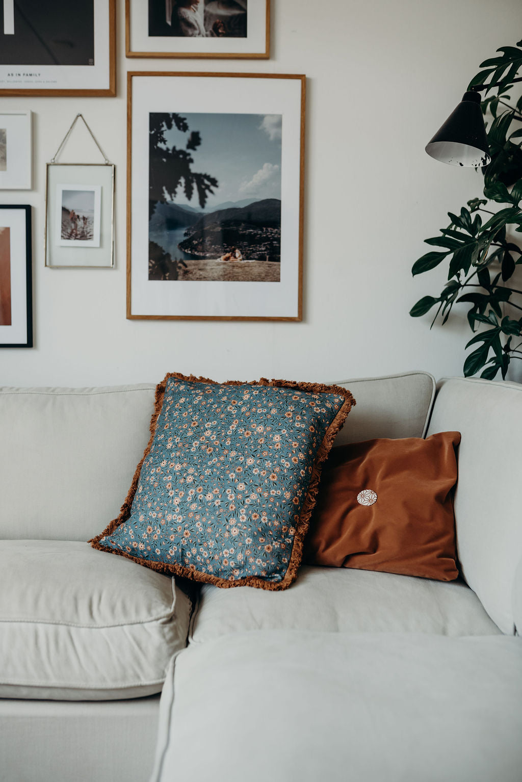 Housse de coussin en lin - Gris d'été - Freja Sky