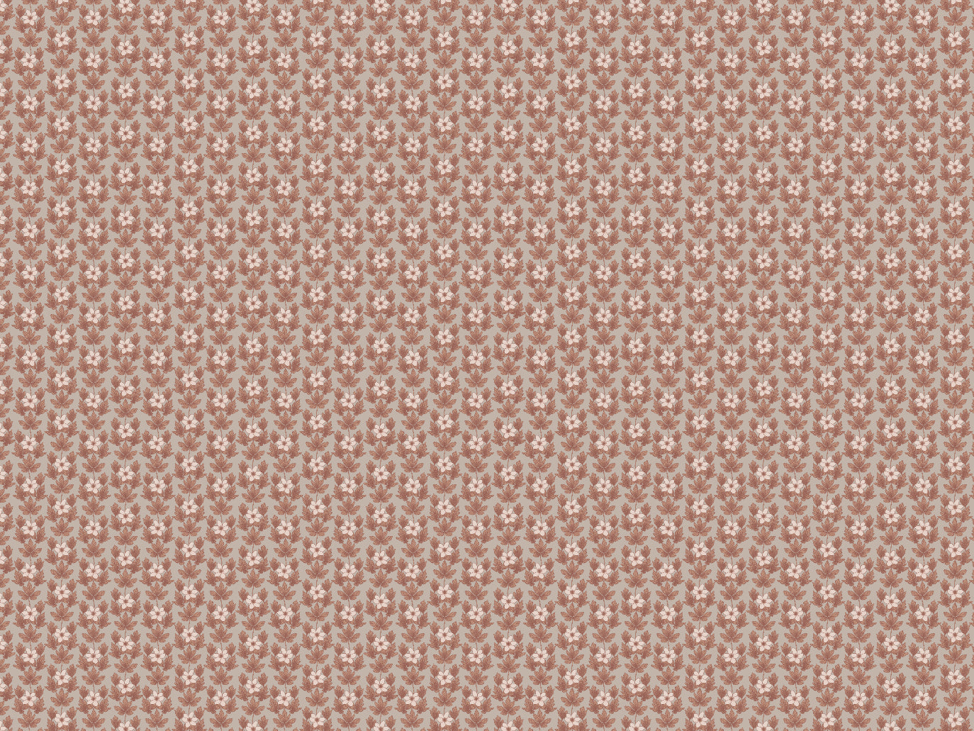 Papier peint gris d'été - Anémone des bois - Cuivre