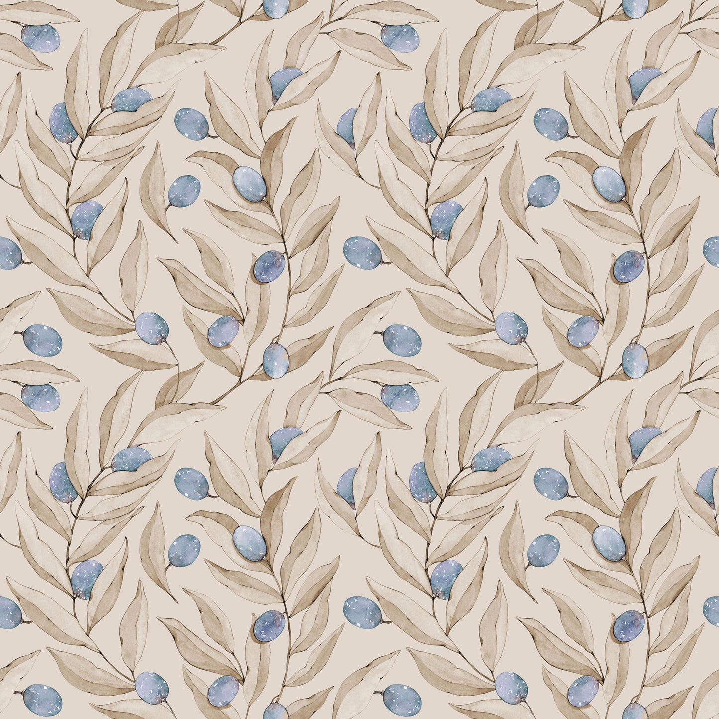 Papier peint gris d'été - Agrumes - Bleu