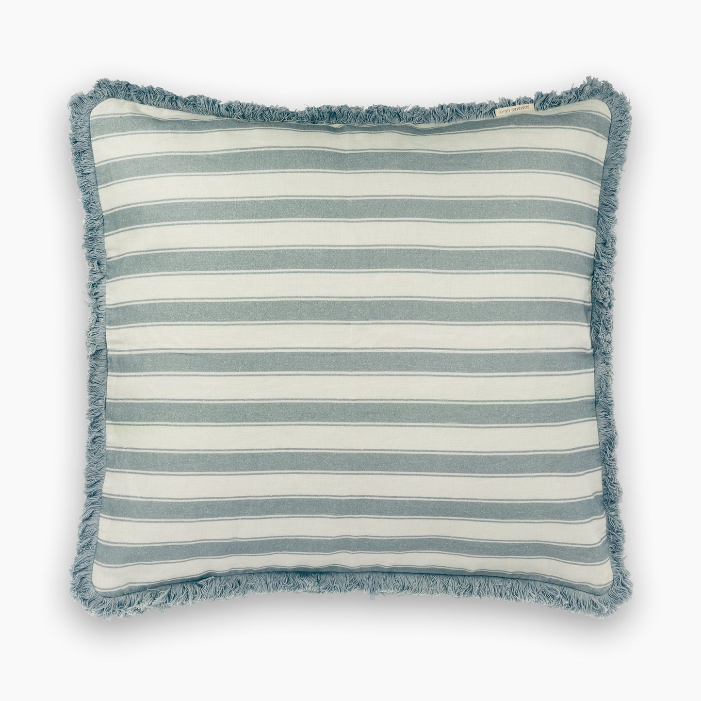 Housse de coussin en lin - Gris d'été - Rayures