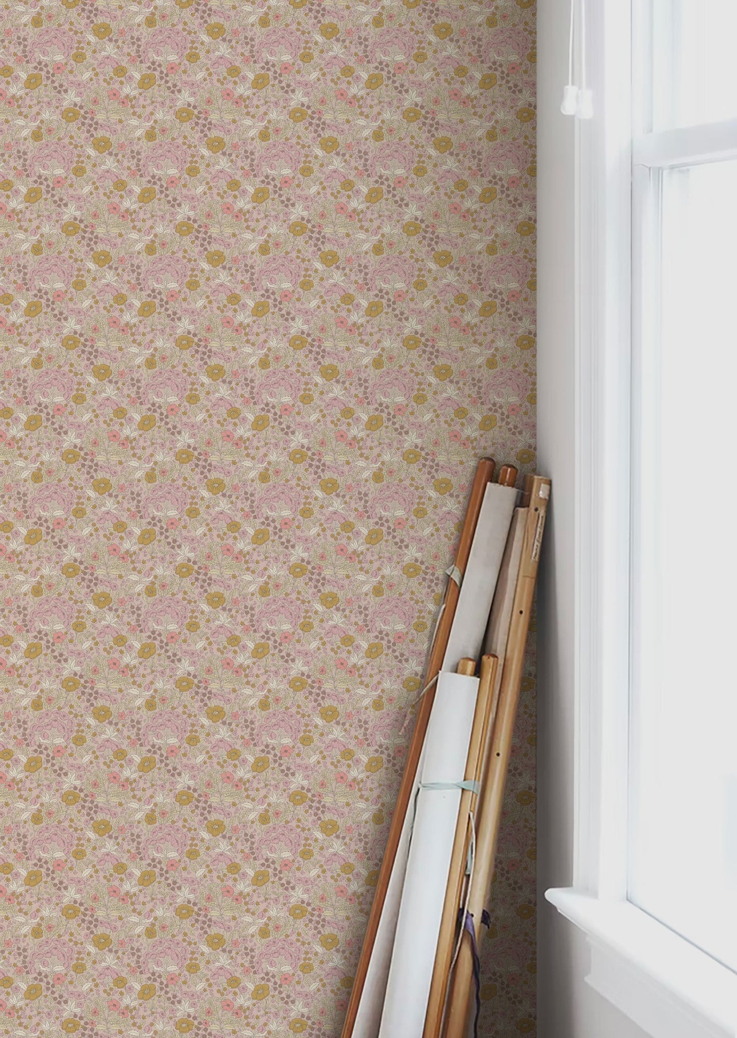 Summer Gray Wallpaper - Doris - Pink