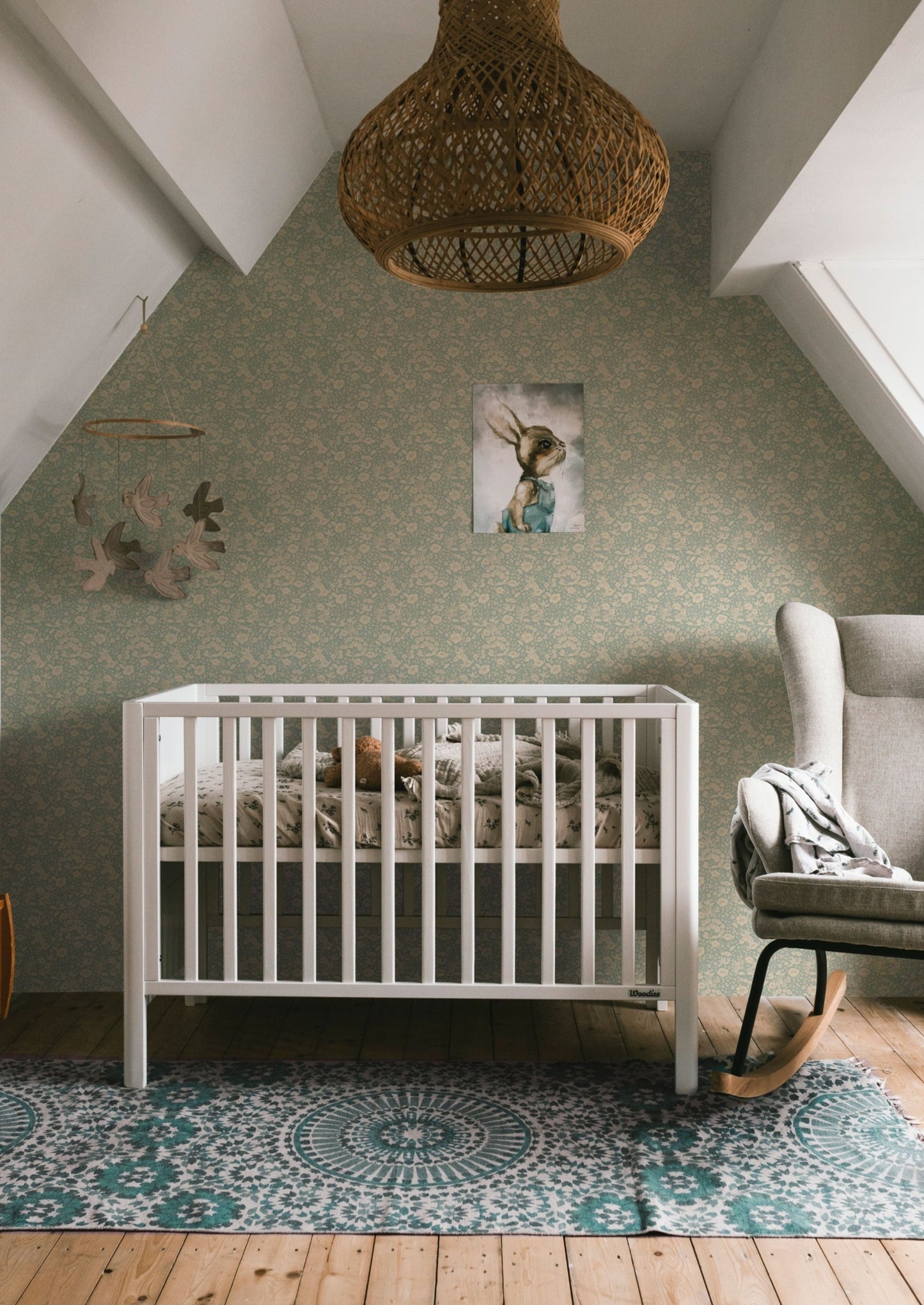 Summer Gray Wallpaper - Doris - Dusty Blue