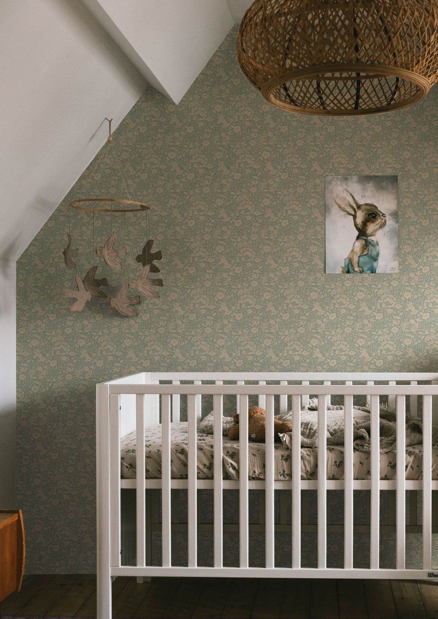 Summer Gray Wallpaper - Doris - Dusty Blue SALE