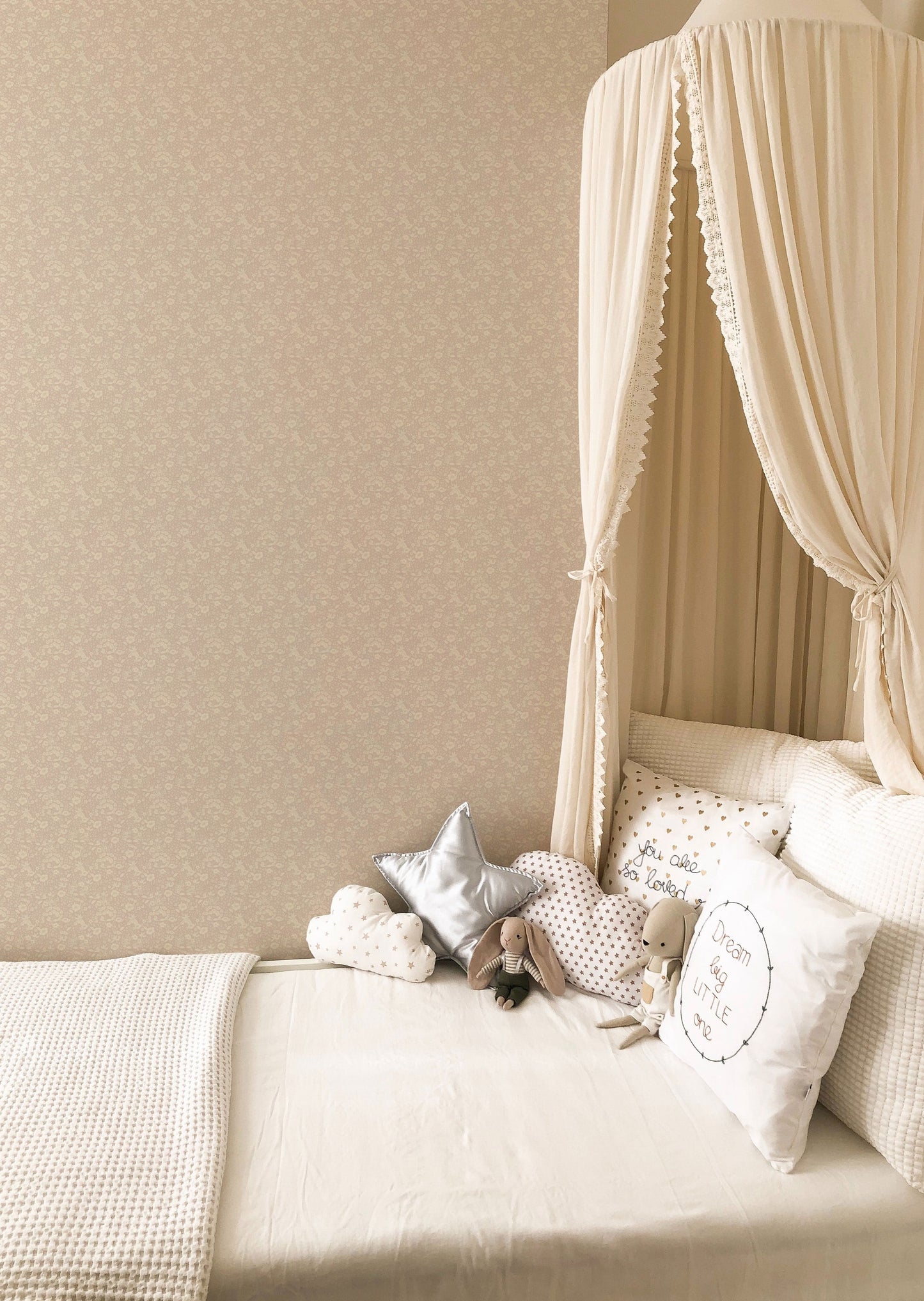 Summer Gray Wallpaper - Doris - Dusty Pink