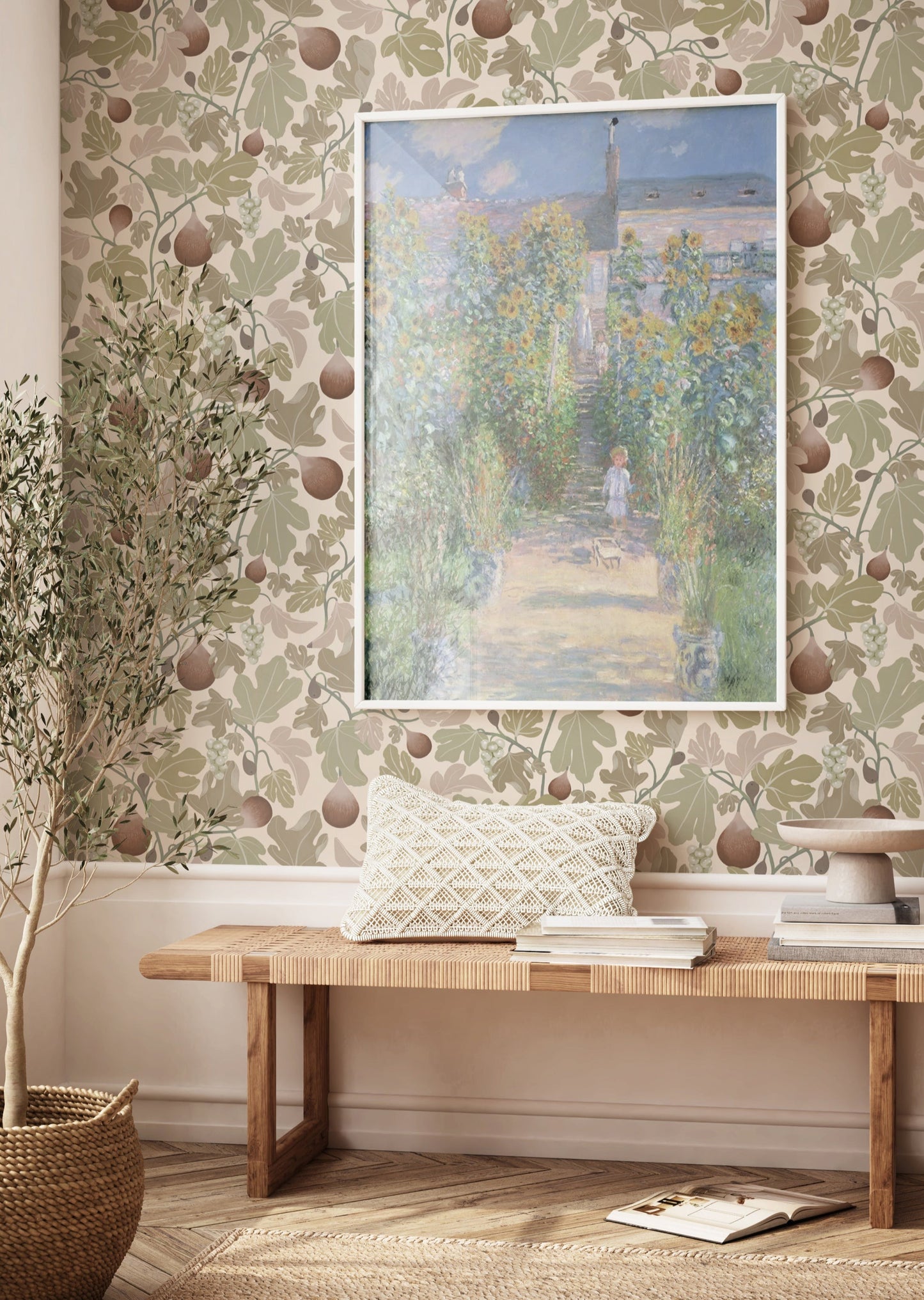 Papier peint autocollant - Figues - Beige