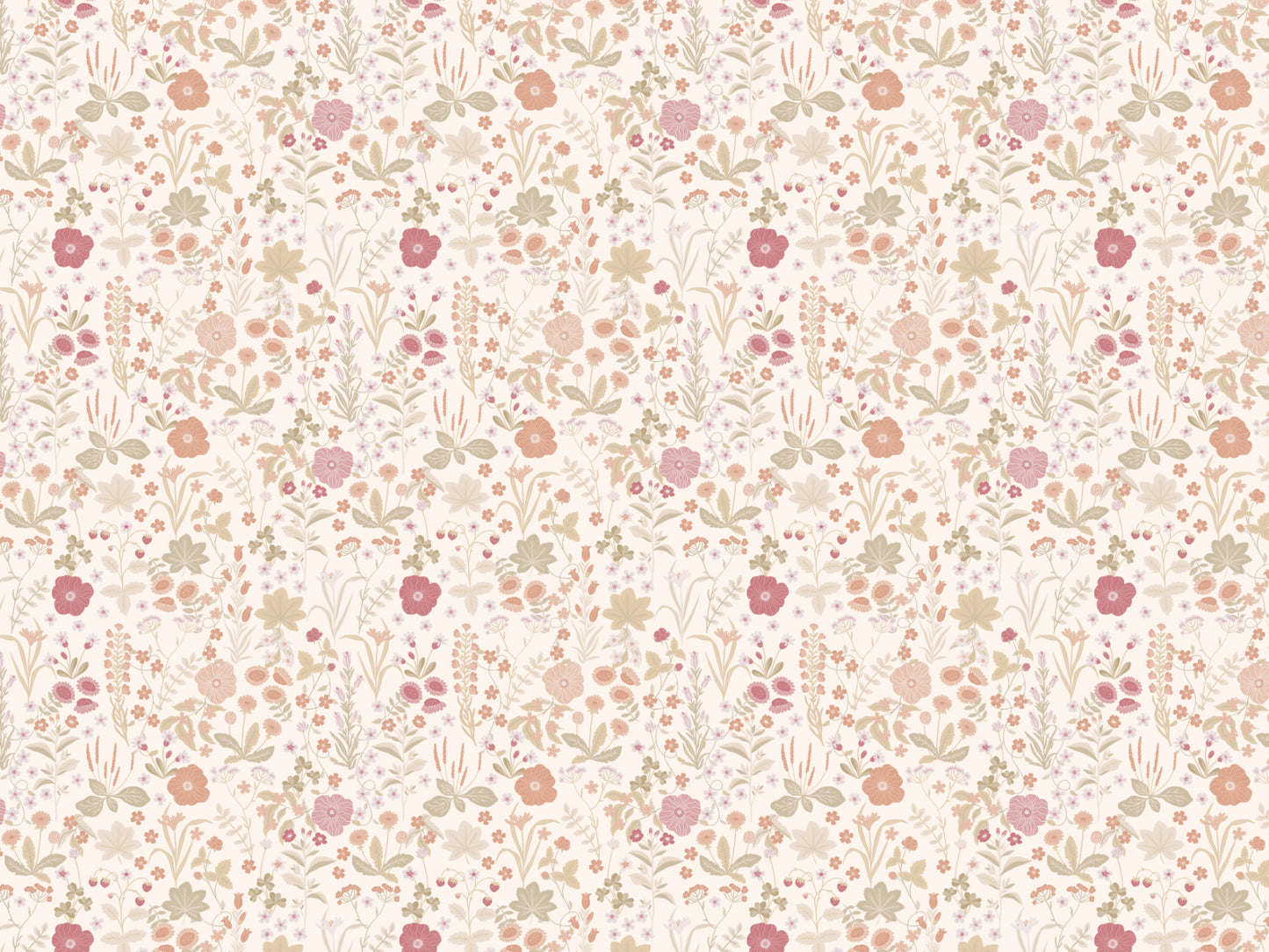 Papier peint gris d'été - Blomstre - Rose doux