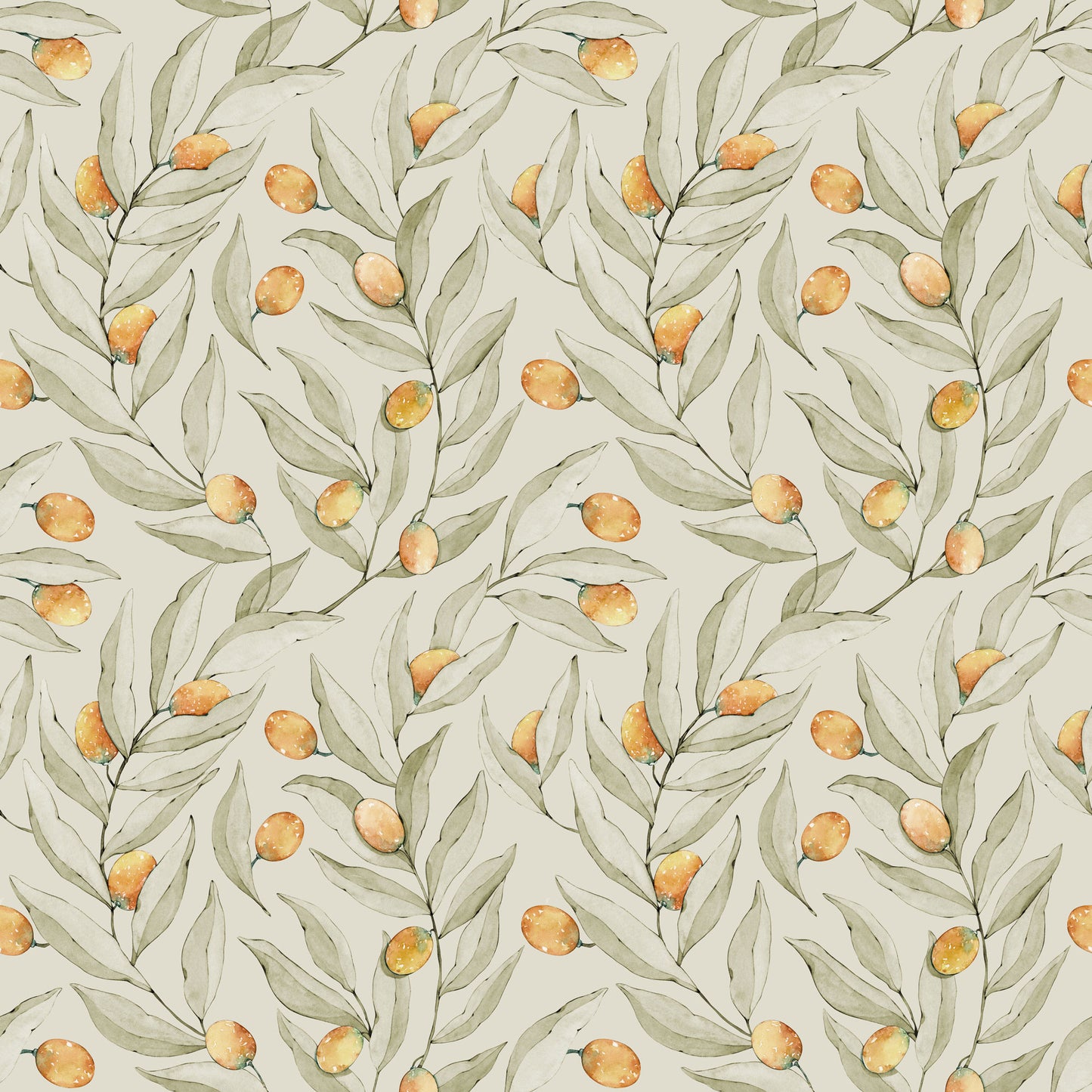 Papier peint gris d'été - Agrumes - Jaune