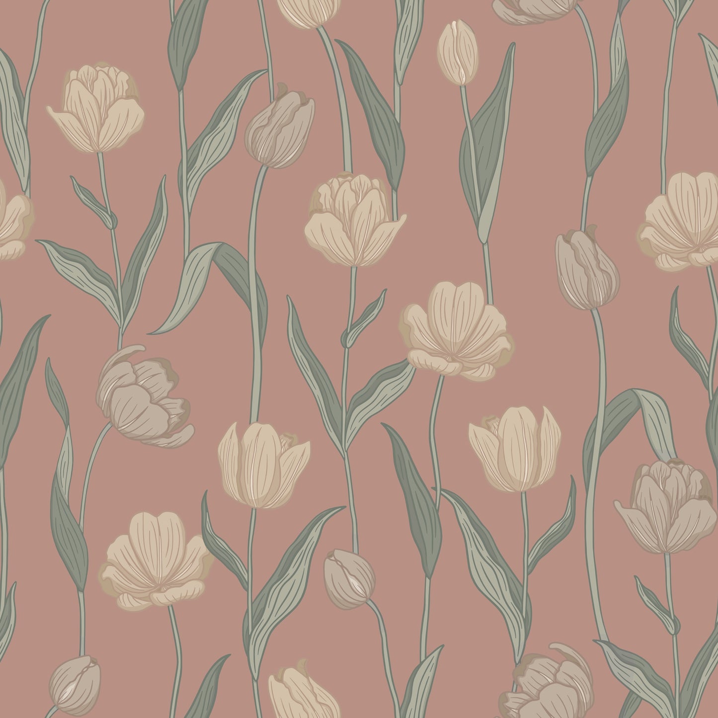 Papier peint gris d'été - Fjädra - Terracotta