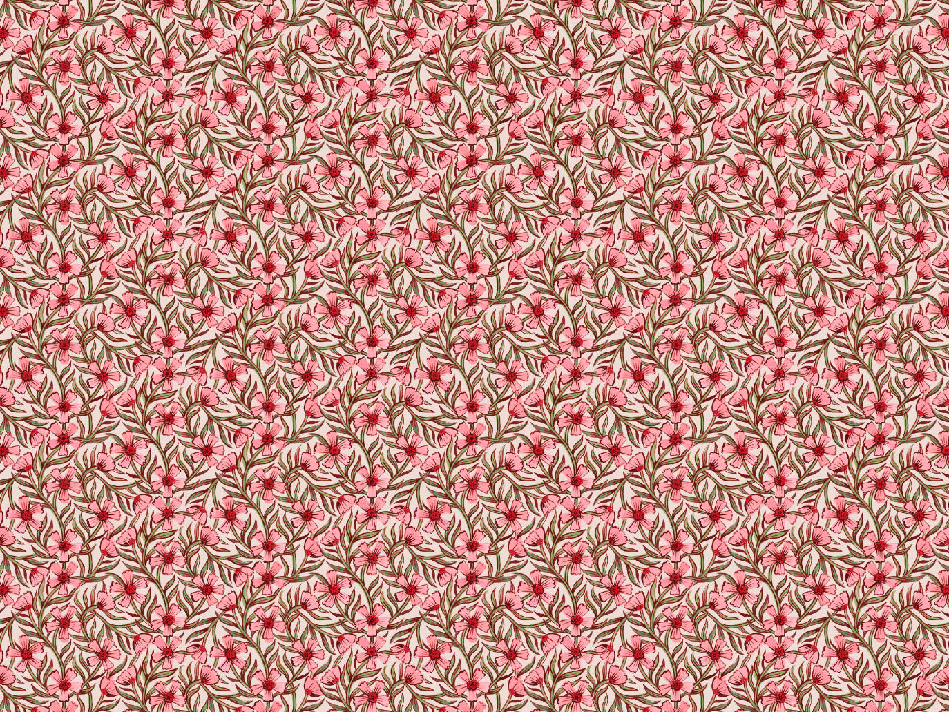Papier peint gris d'été - Douce Inde - Rose