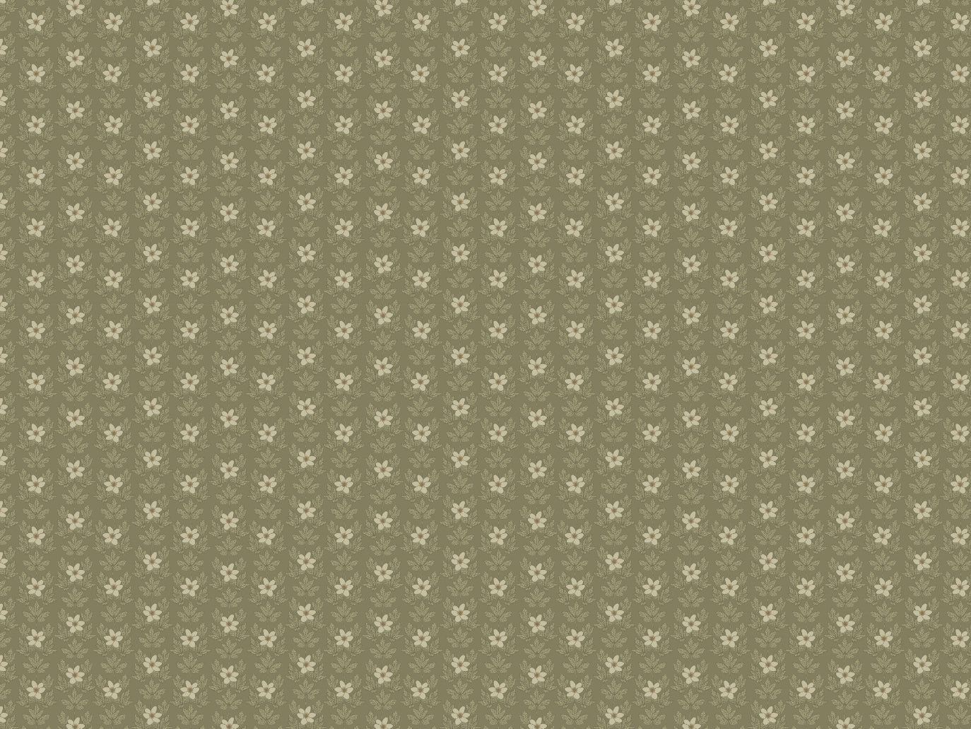 Summer Gray Wallpaper - Wood Anemone - Green