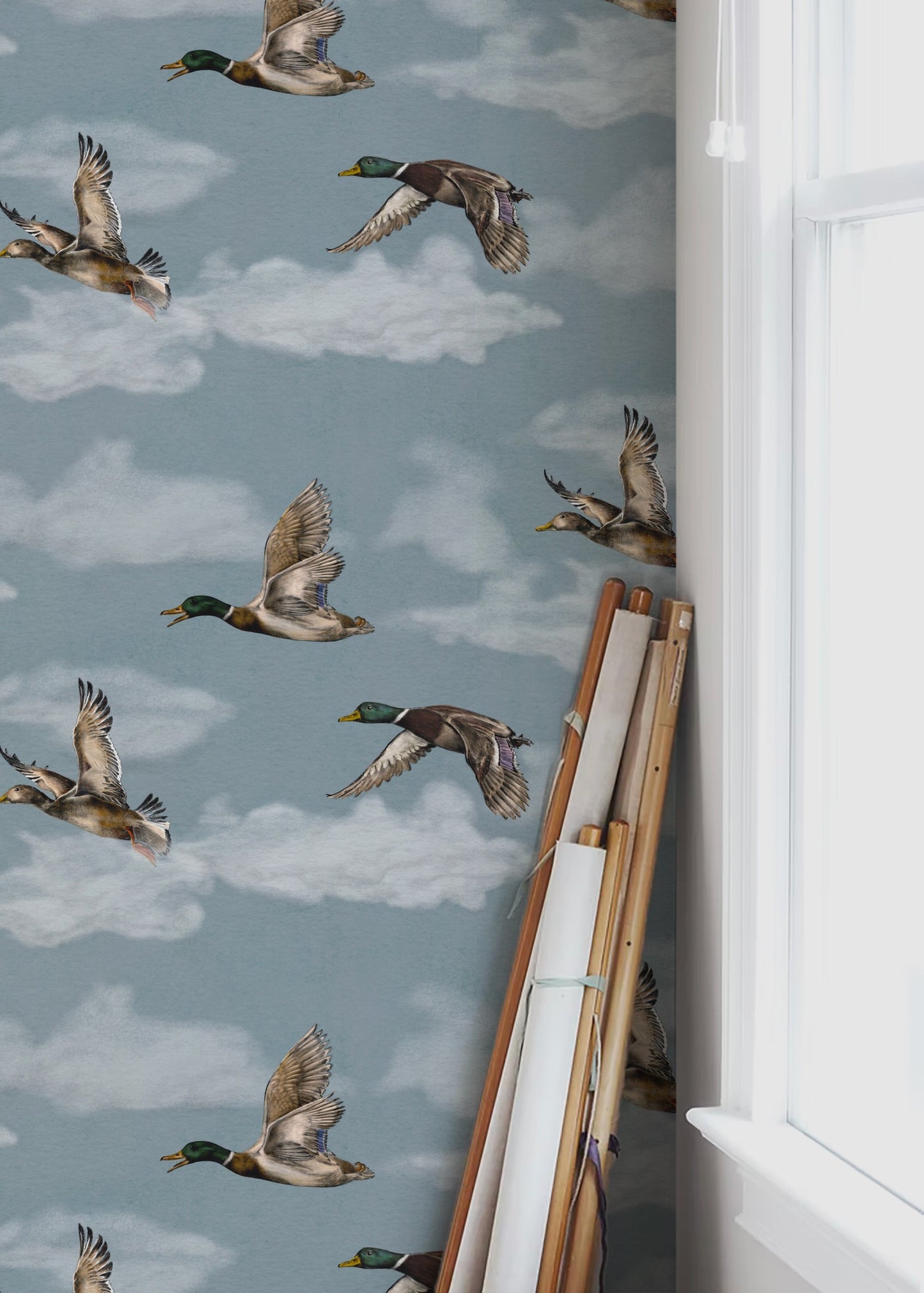 Summer Gray Wallpaper - Voyage - Winter Blue