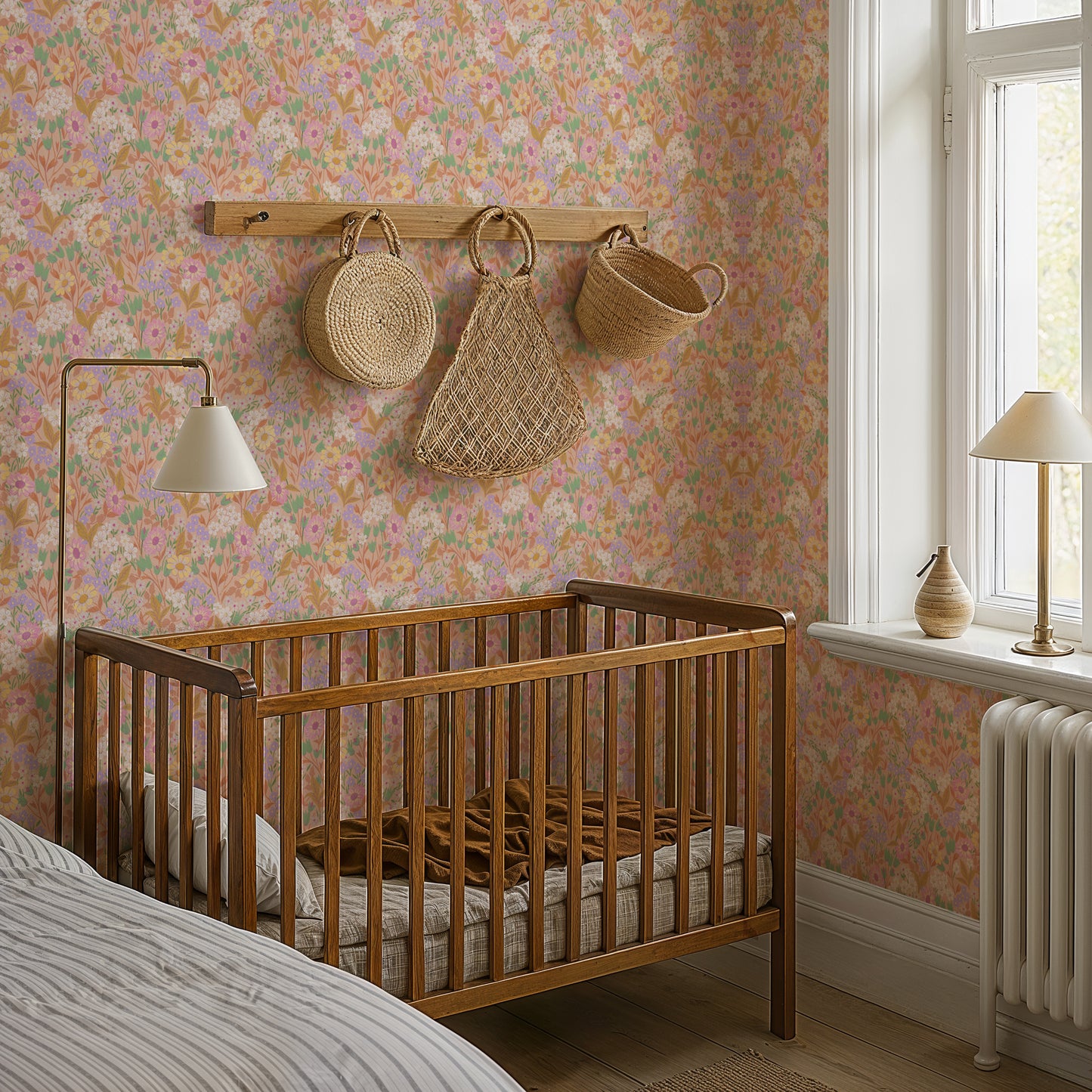 Summer Gray Wallpaper - Lola, Petit - Apricot