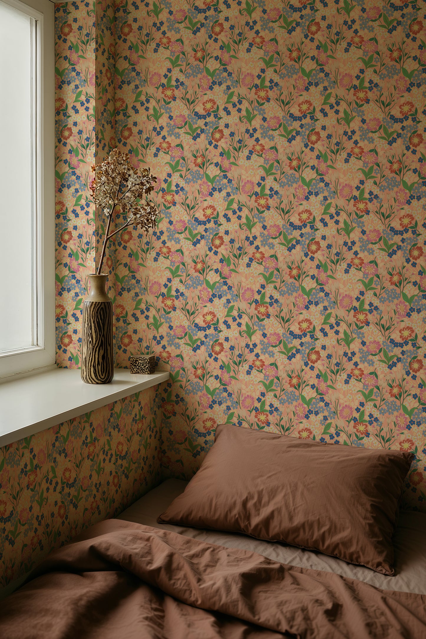 Summer Gray Wallpaper - Lola - Peach