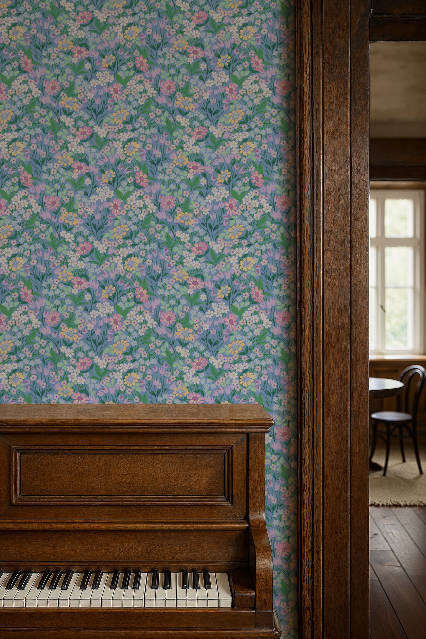 Summer Gray Wallpaper - Lola, Petit - Sky Blue
