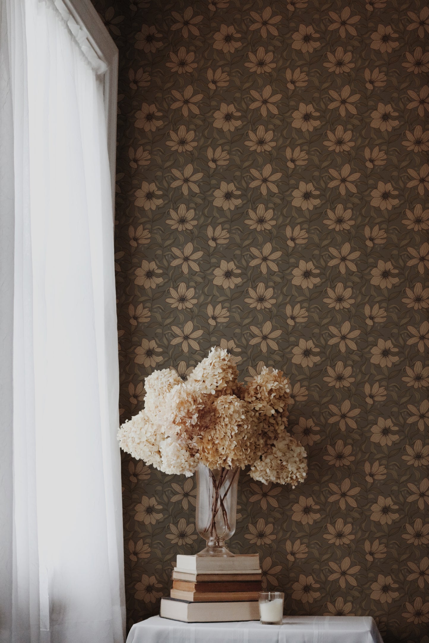 Papier peint gris d'été - Fredrik - Taupe