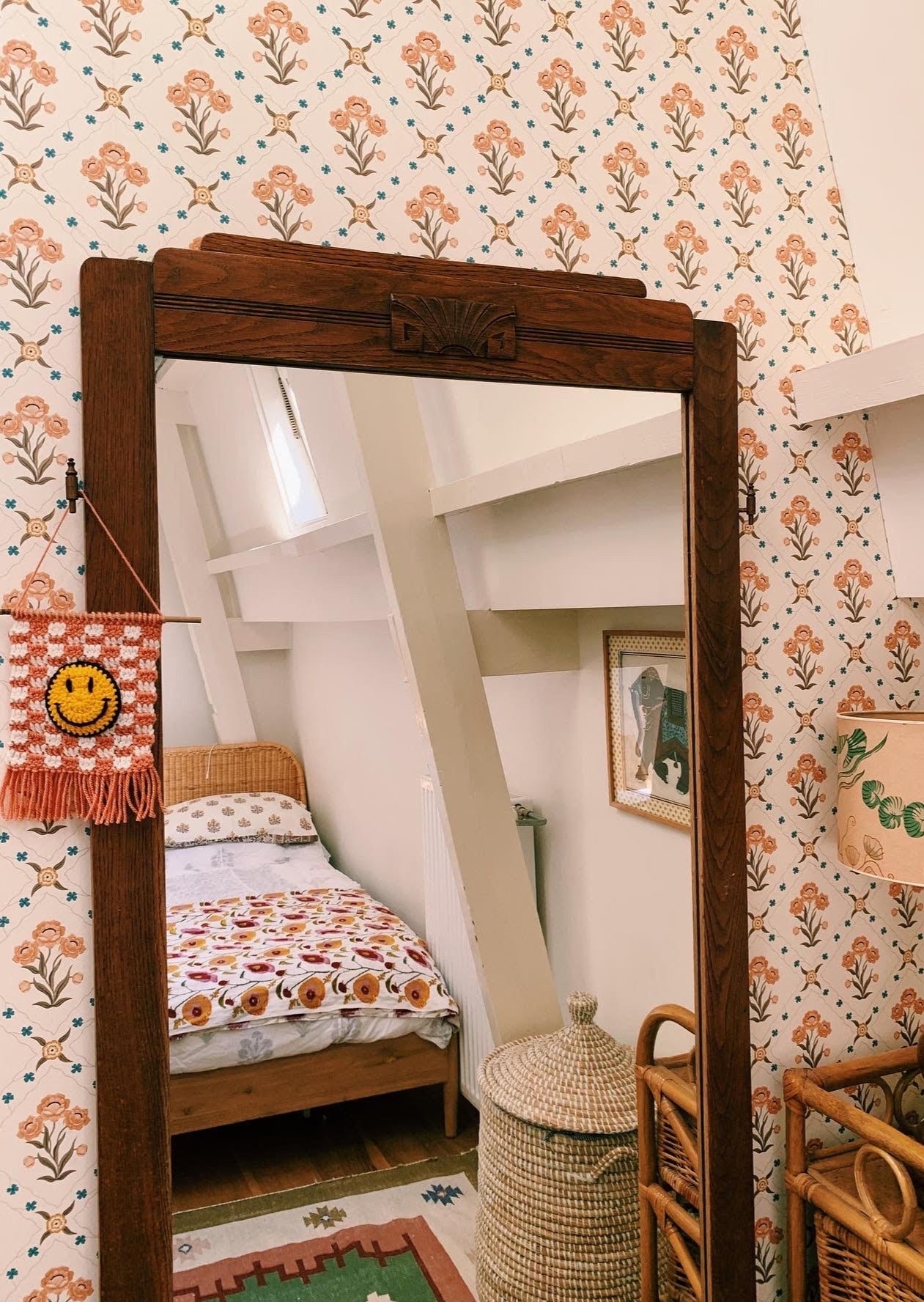 Peel & Stick Wallpaper - Floral Trellis - Apricot