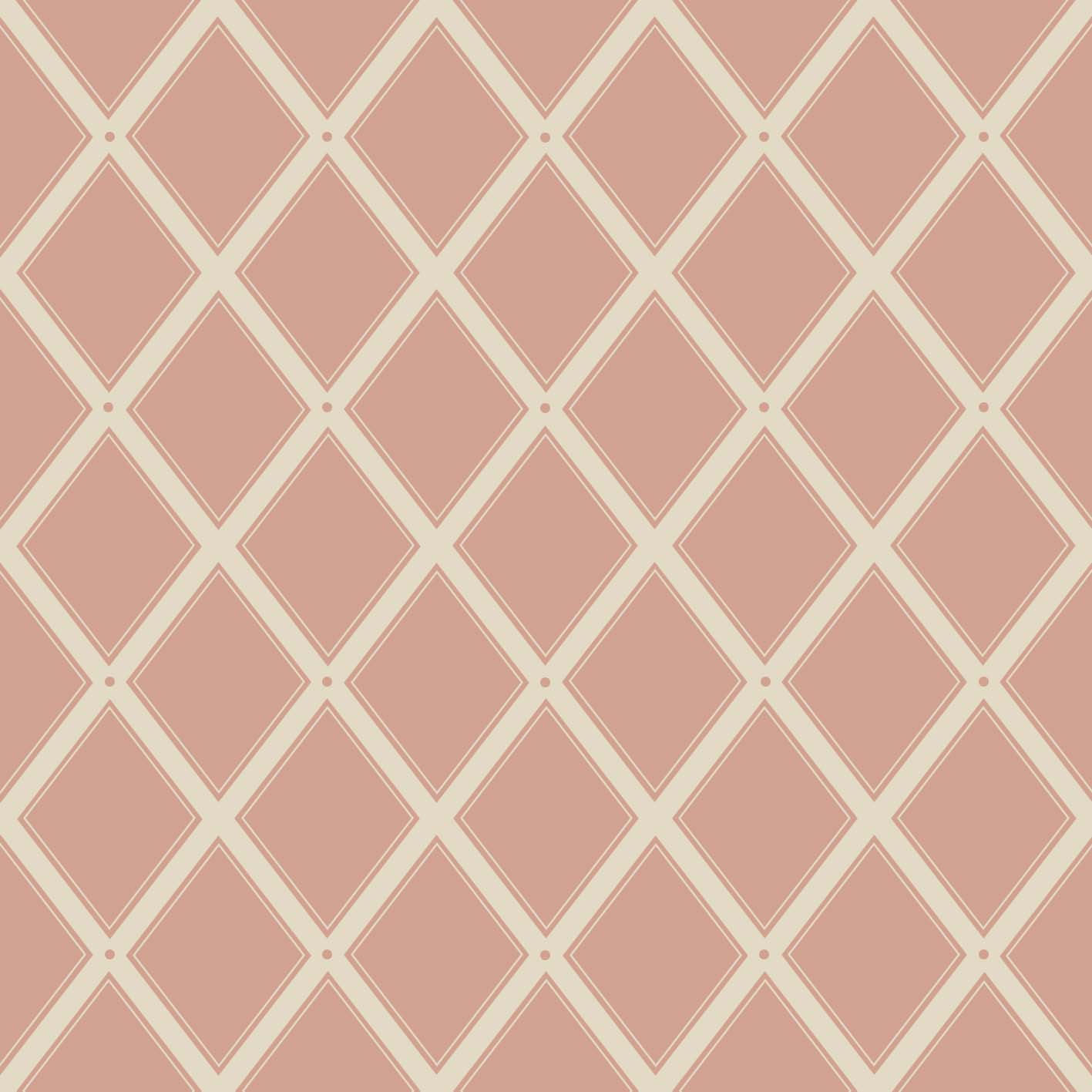 Summer Gray Wallpaper - Trellis - Dusty Red