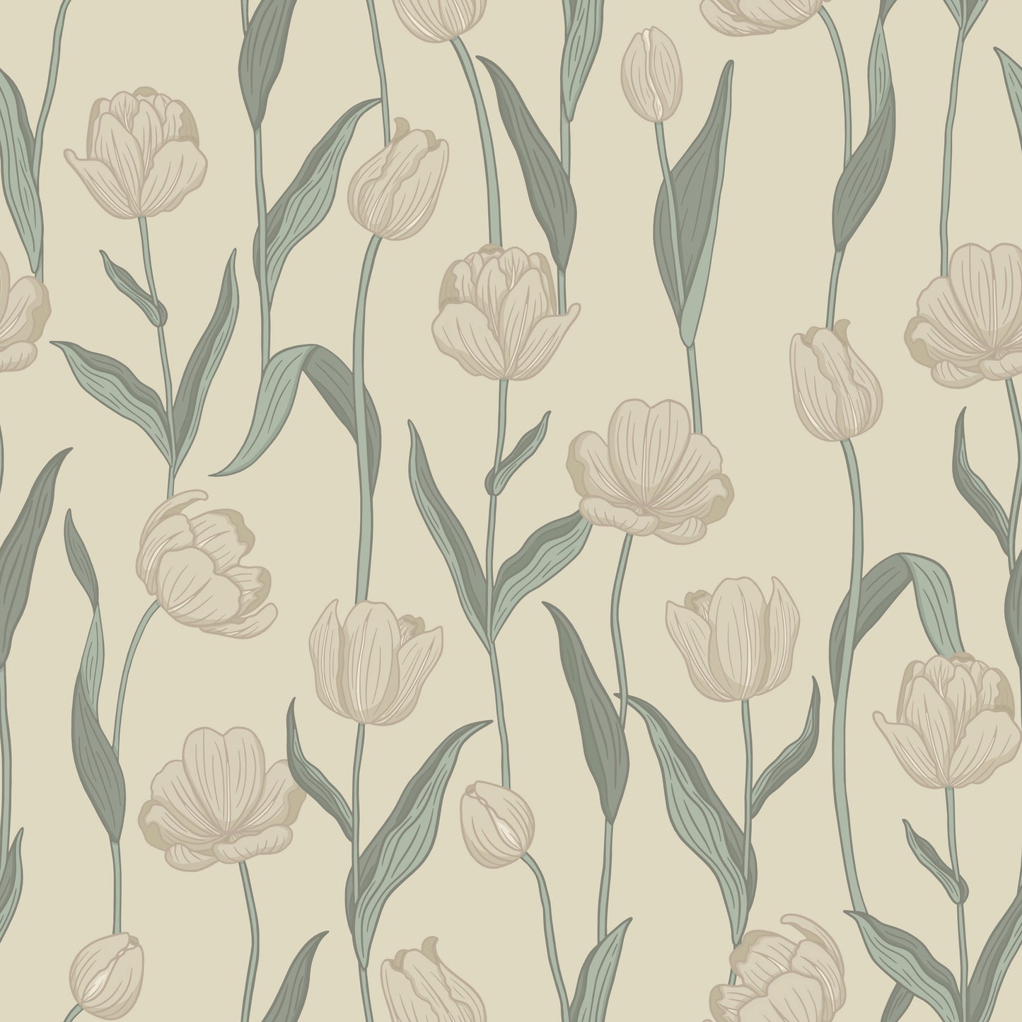Papier peint gris d'été - Fjädra - Beige