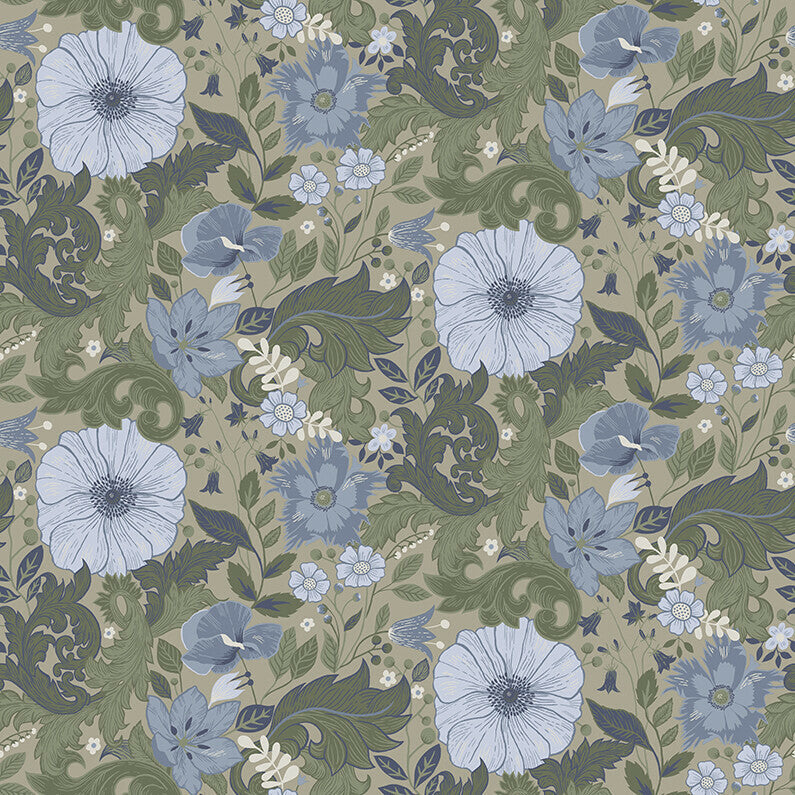 Midbec Wallpaper - Victor Garden - Blue / Green 13134