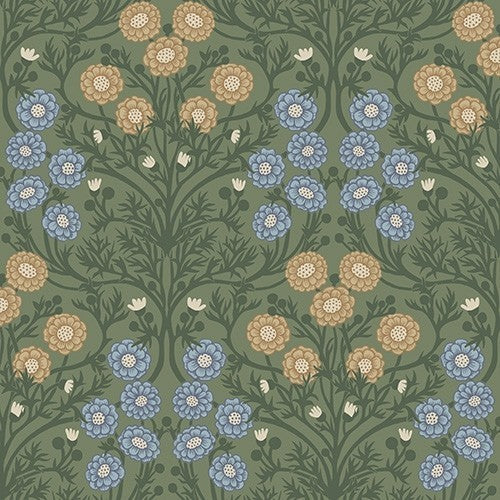 Midbec wallpaper - Bellis - dark green